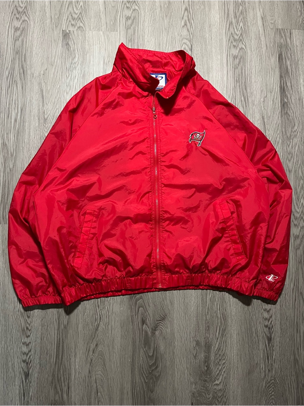 90s Logo Athletic Tampa Bay Buccaneers NFL football full zip windbreaker jacket